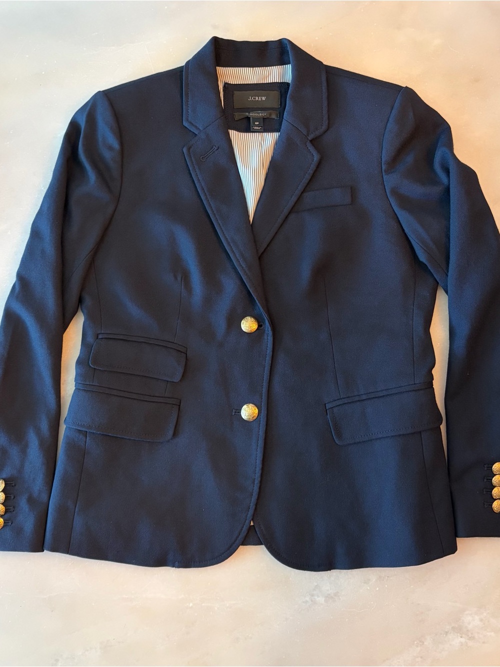 J. Crew Navy “Schoolboy” Blazer with Gold Buttons